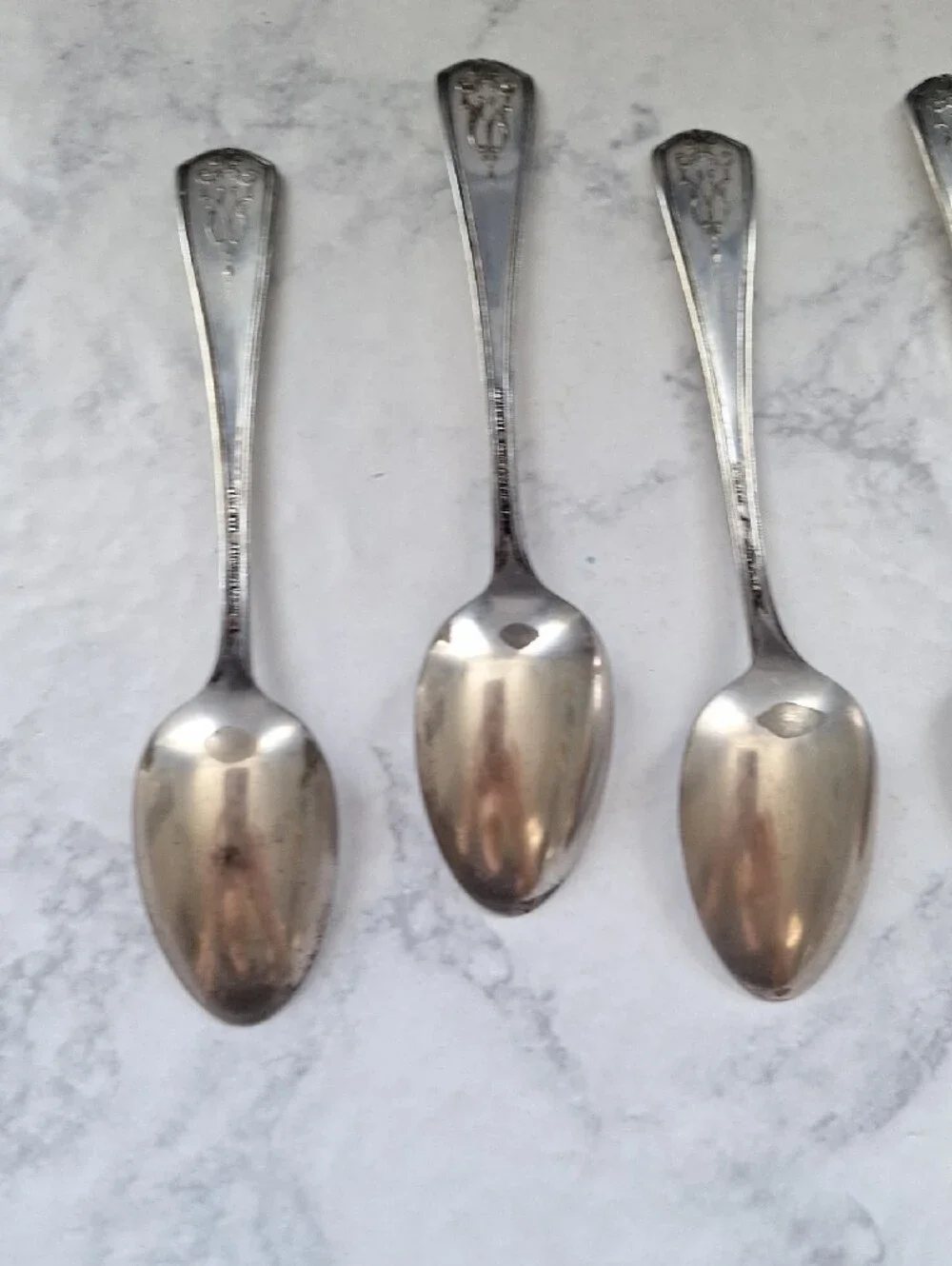 1920 Silent Movie Stars Set of 4 Silver-Tone Decorative Teaspoons